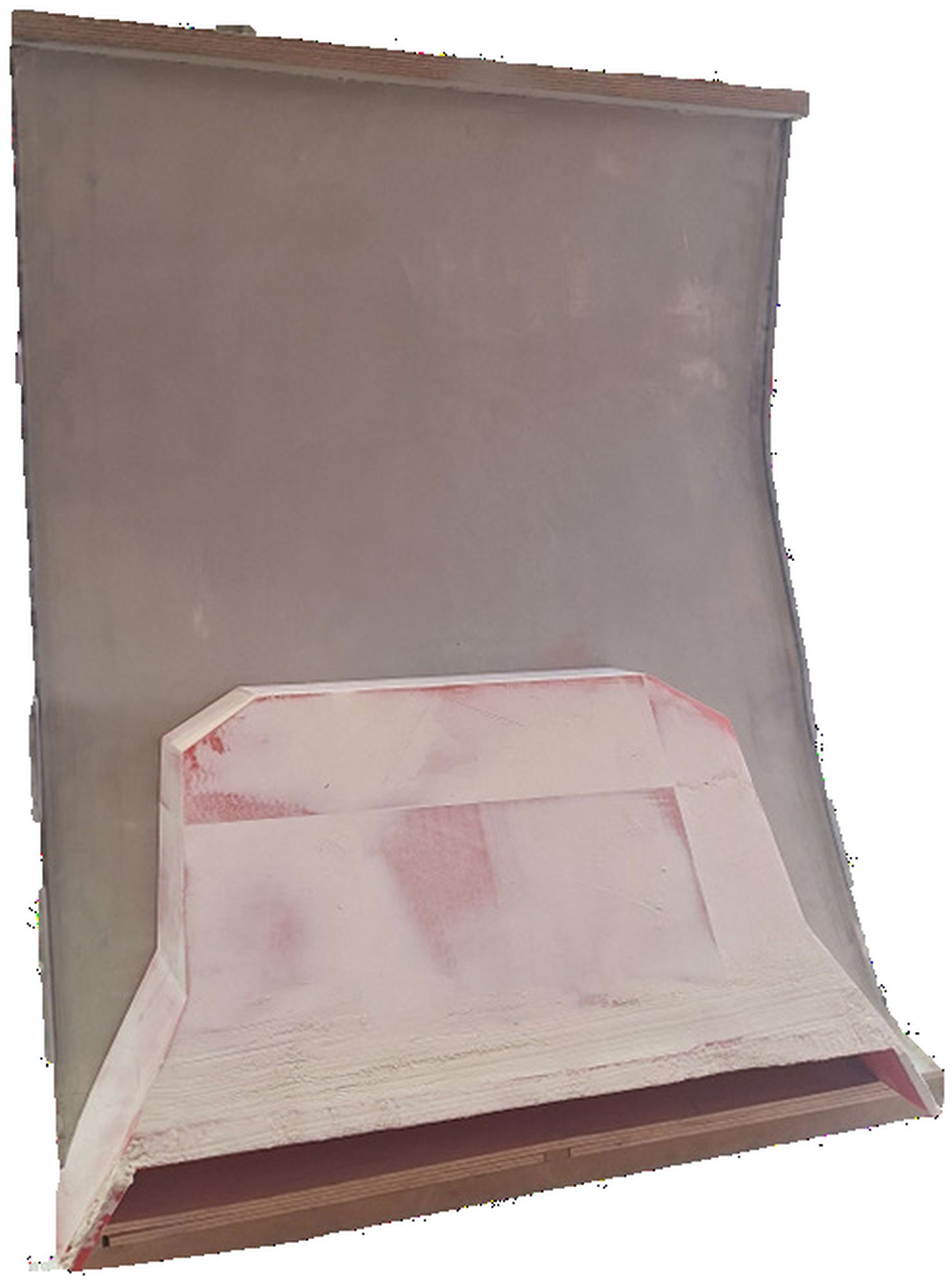 Wooden middle section of the mold, ribs and bent sheet